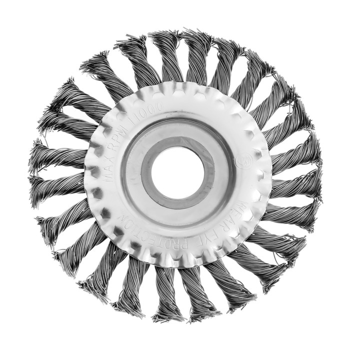 Щетка металлическая для УШМ ТУНДРА, крученая проволока, плоская, посадка 22 мм, 125 мм Щетка металлическая для УШМ ТУНДРА, крученая проволока, плоская, посадка 22 мм, 125 мм