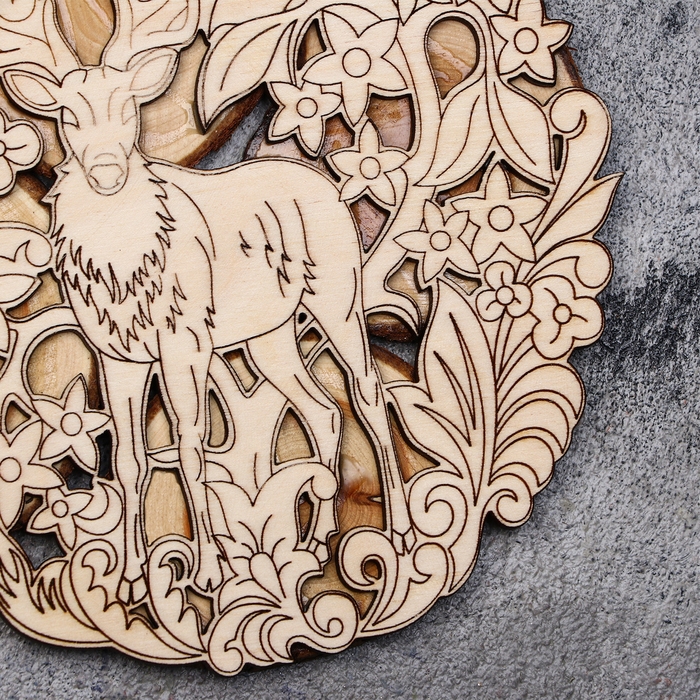 Подставка под горячее Подставка под горячее "Олень", D = 15 см, можжевельник