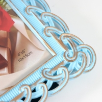 Фоторамка пластик 10х15 см "Вязаная" голубая с золотом 20,5х15,5 см Фоторамка пластик 10х15 см "Вязаная" голубая с золотом 20,5х15,5 см