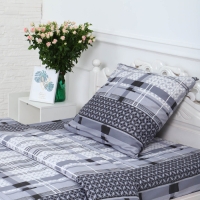 Комплект постельного белья 1,5 сп Ритм серый, 150х210 см, 150х210 см, 70х70 см, бязь, 120г/м, хл100% Комплект постельного белья 1,5 сп Ритм серый, 150х210 см, 150х210 см, 70х70 см, бязь, 120г/м, хл100%