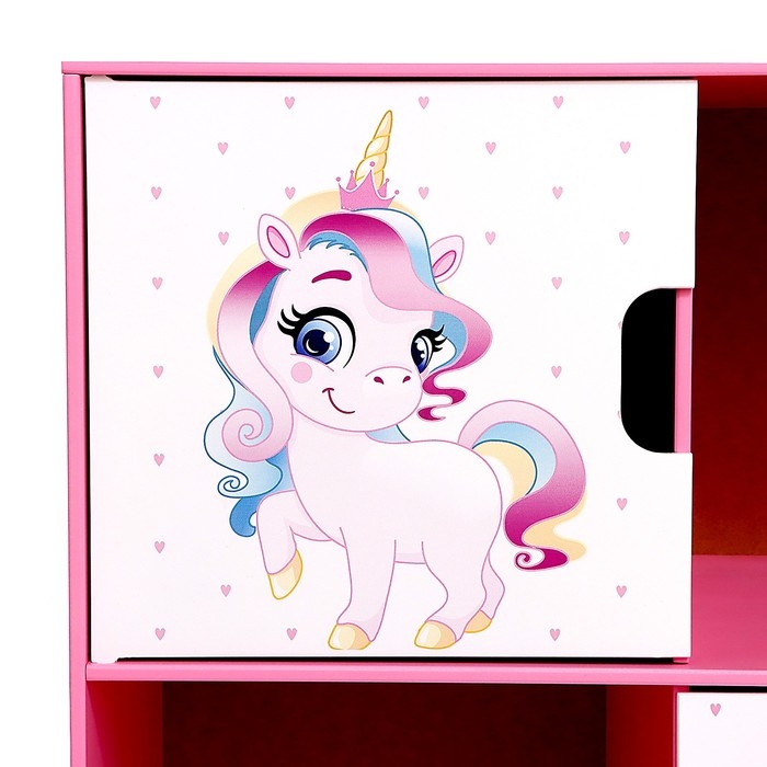 Стеллаж с дверцами &laquo;Пони&raquo;, 60 &times; 60 см, цвет розовый