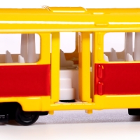 Машина металлическая &laquo;Трамвай&raquo;, световые и звуковые эффекты, открываются двери, инерционная, 18 см