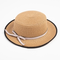 Шляпа для девочки MINAKU "Леди", размер 52-54, цвет бежевый Шляпа для девочки MINAKU "Леди", размер 52-54, цвет бежевый