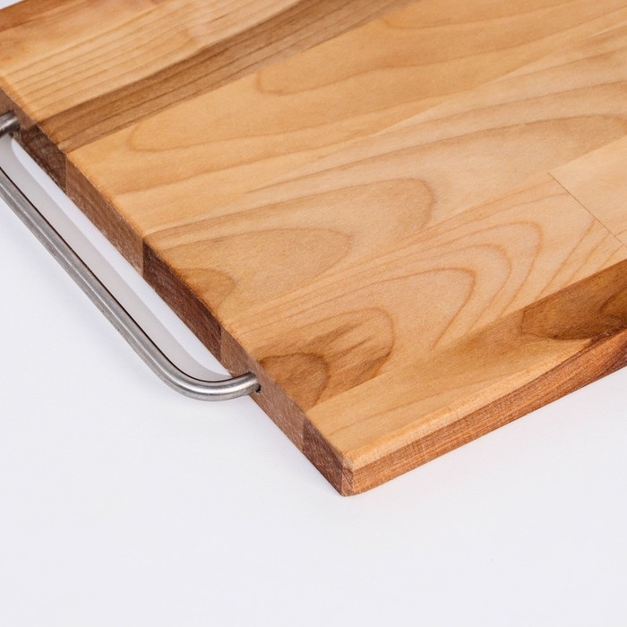 Доска разделочная и сервировочная Доска разделочная и сервировочная "Прямоугольник" (металлические ручки) 38х23х2 см