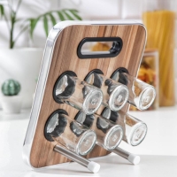 Набор для специй на подставке &laquo;Модерн&raquo;, 28,5&times;12&times;18,5 см, 90 мл, 4&times;9,5 см, 6 шт