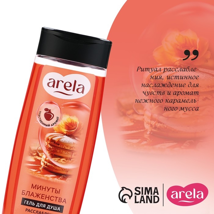 Гель для душа женский &laquo;Минуты блаженства&raquo;, 250 мл, аромат карамельного мусса, ARELA