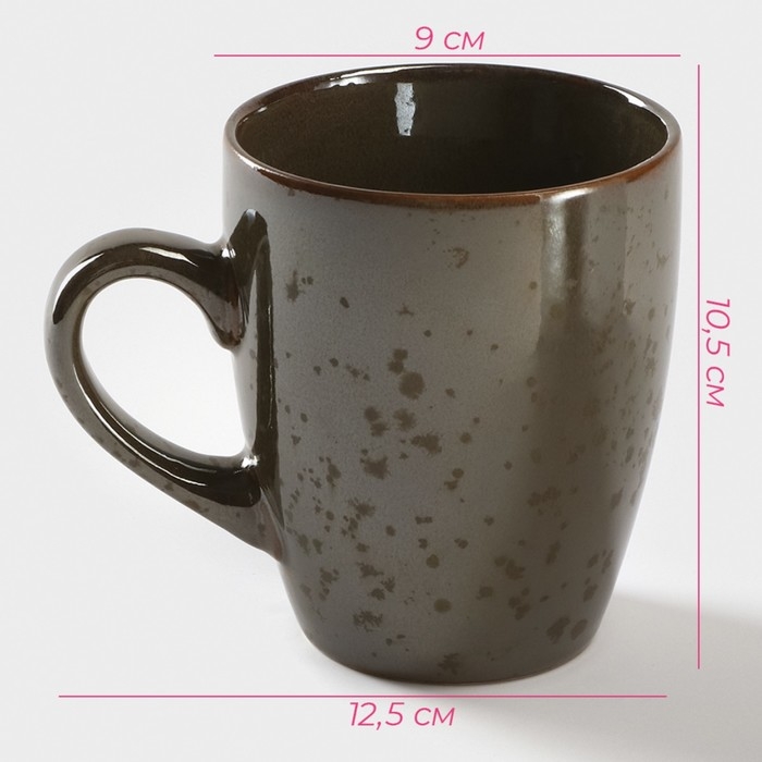 Кружка керамическая Доляна &laquo;Норди&raquo;, 340 мл, цвет коричневый