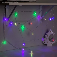 Гирлянда «Нить» 5 м с насадками «Футбольный мяч», IP20, прозрачная нить, 20 LED, свечение мульти (RG/RB), мигание, 220 В Гирлянда «Нить» 5 м с насадками «Футбольный мяч», IP20, прозрачная нить, 20 LED, свечение мульти (RG/RB), мигание, 220 В