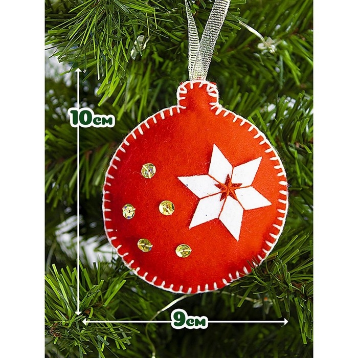 Набор для творчества. Мягкая игрушка из фетра &laquo;Новогодние игрушки&raquo; 6 шт.