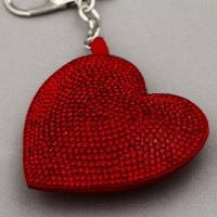 Мягкая игрушка &laquo;Сердце&raquo; со стразами, на брелоке, 7 см, цвет красный