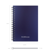 Тетрадь А6 на спирали, 80 листов в клетку, ErichKrause Total Blue, пластиковая обложка, блок офсет 100% белизна, синяя