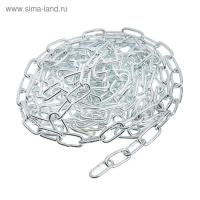 Цепь короткозвенная ТУНДРА krep, DIN766, диаметр 4 мм, сварная, оцинкованная, 5 м Цепь короткозвенная ТУНДРА krep, DIN766, диаметр 4 мм, сварная, оцинкованная, 5 м