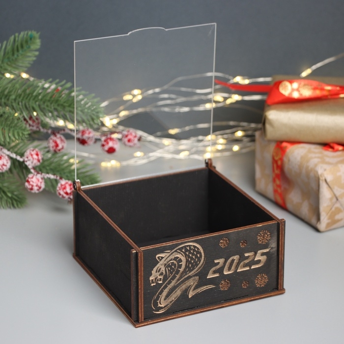 Новогодняя шкатулка Новогодняя шкатулка "Кобра 2025" 6х12х12 см