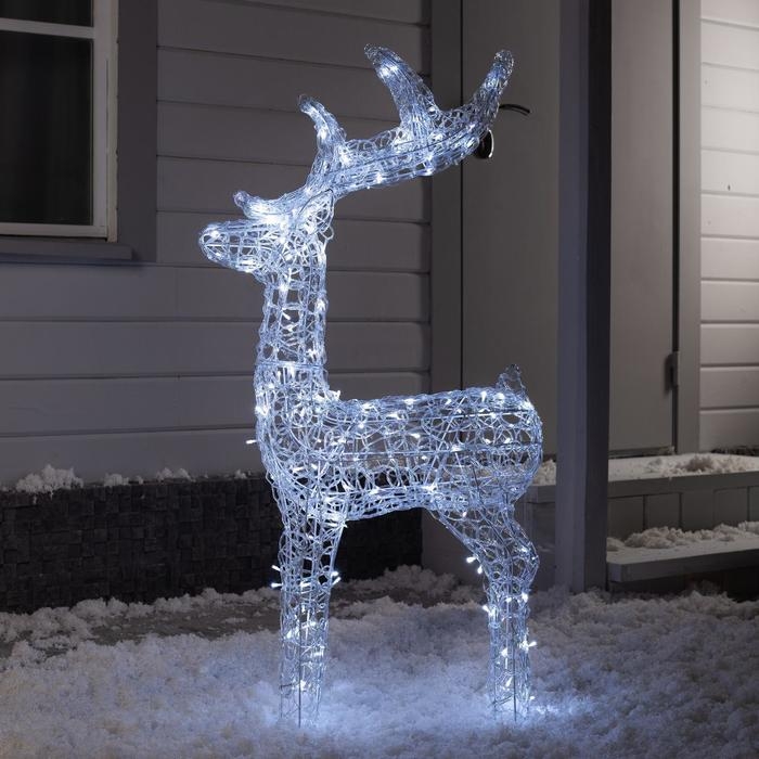 Светодиодная фигура &laquo;Кружевной олень&raquo; 60 &times; 105 &times; 18 см, металл, 31 В, мерцание, свечение белое