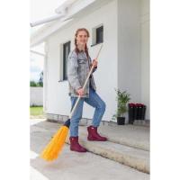 Метла полипропиленовая, круглая, наборная &laquo;Усиленная&raquo;, с черенком, 5 колец, цвет МИКС