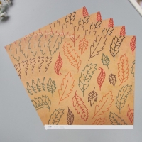 Бумага для скрапбукинга "Листья" плотность 180 гр набор 5 шт 30,5х32 см Бумага для скрапбукинга "Листья" плотность 180 гр набор 5 шт 30,5х32 см