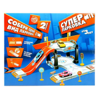 Гараж &laquo;Двухуровневая парковка&raquo;, 1 металлическая машина, аксессуары