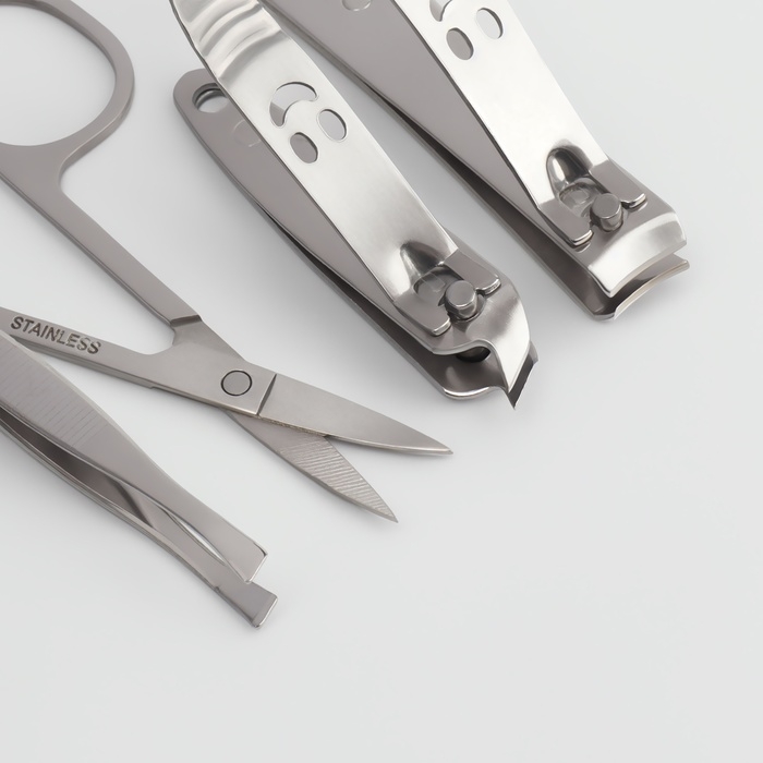 Набор маникюрный &laquo;Люси&raquo;, 10 предметов, кожзам-чехол, цвет фуксия