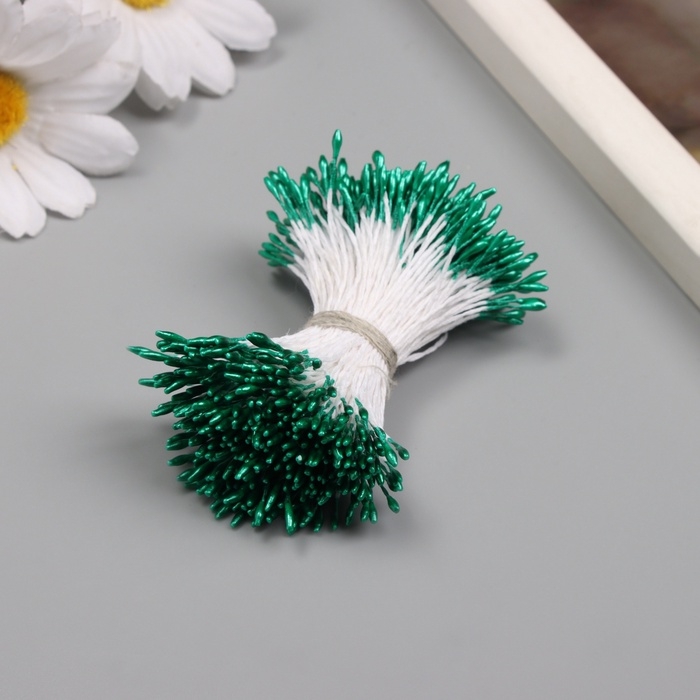 Тычинки для искусственных цветов глянец Тычинки для искусственных цветов глянец "Рисинки" тёмно-зелёный набор 360 шт длина 6 см