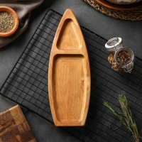 Менажница &laquo;Лодочка&raquo;, 2 секции, d=30&times;1 см, берёза