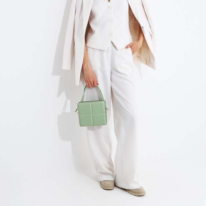 Сумка кросс-боди на молнии, цвет мятный