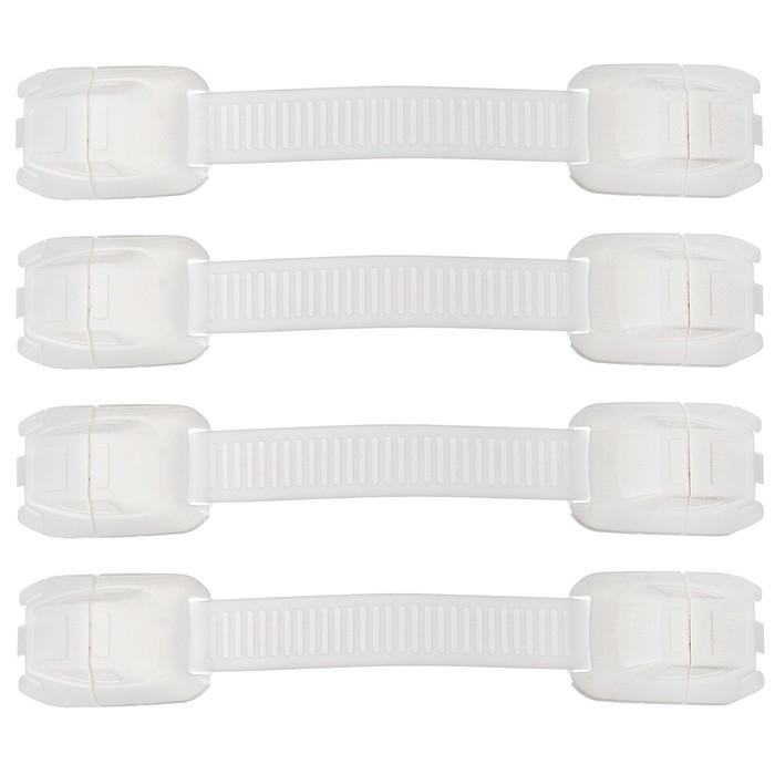 Набор блокираторов для дверей и ящиков, универсальные, гибкие, 4 шт., цвет белый, Крошка Я