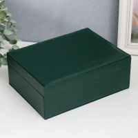 Шкатулка кожзам для украшений "Тёмно-зелёная матовая" 9х23х17 см Шкатулка кожзам для украшений "Тёмно-зелёная матовая" 9х23х17 см