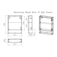 Шкаф-зеркало Spectrum Дели 55, дуб сонома, универсальный