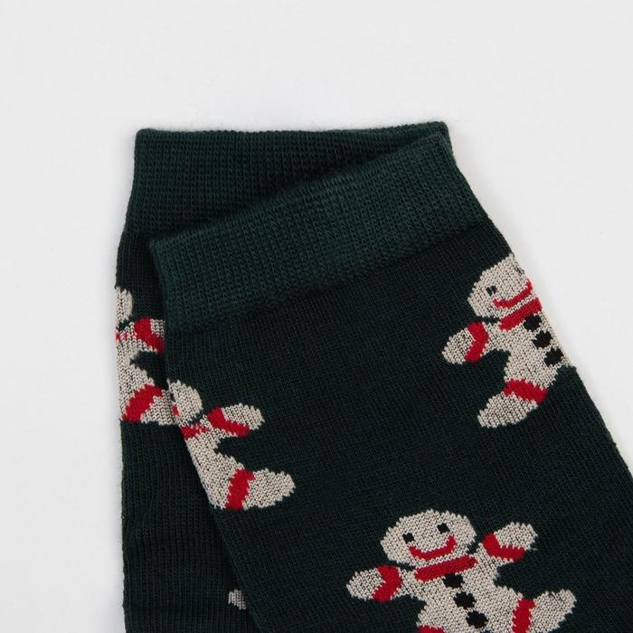 Носки детские &laquo;Печеньки&raquo; цвет тёмно-зелёный, размер 22-24