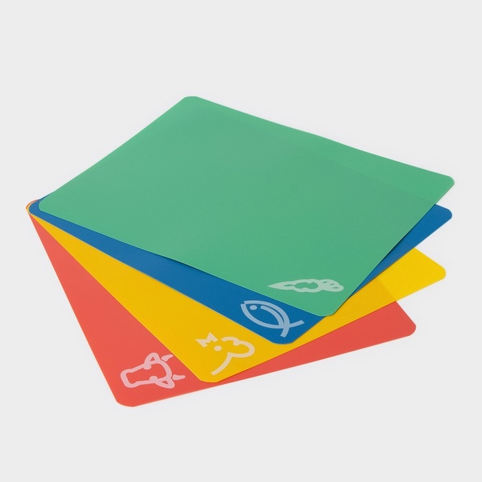 Набор досок разделочных гибких Доляна, 4 шт, 34,5&times;27,5&times;0,1 см, цвет ассорти