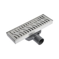 Трап AFLORN AF20410-30,d=50 мм,горизонтальный,c флaнцeм своб.вращ.360&deg;,100х300мм,нерж.сталь