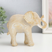 Сувенир полистоун "Белый слон с золотом - слои" 16х7х13,5 см