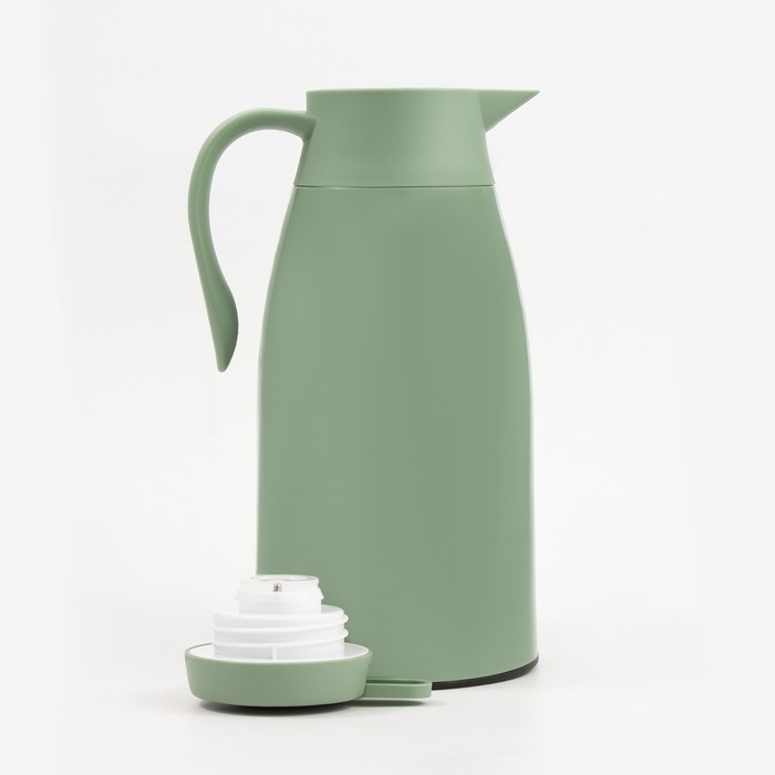 Термос-кофейник, 1.5 л, сохраняет тепло 24 ч, с термометром, стеклянная колба, зеленый Термос-кофейник, 1.5 л, сохраняет тепло 24 ч, с термометром, стеклянная колба, зеленый