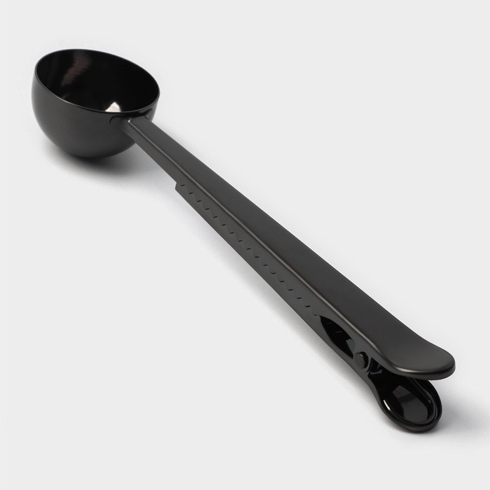 Ложка для кофе Доляна &laquo;Aroma&raquo;, 15 мл, с зажимом, цвет чёрный