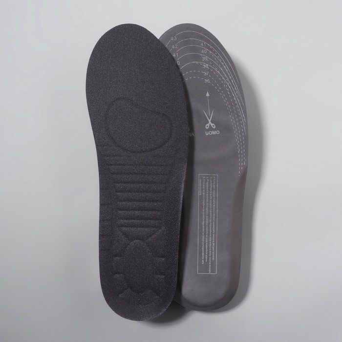 Стельки для обуви, универсальные, спортивные, двухслойные, р-р RU до 44 (р-р Пр-ля до 44), 28 см, пара, цвет МИКС