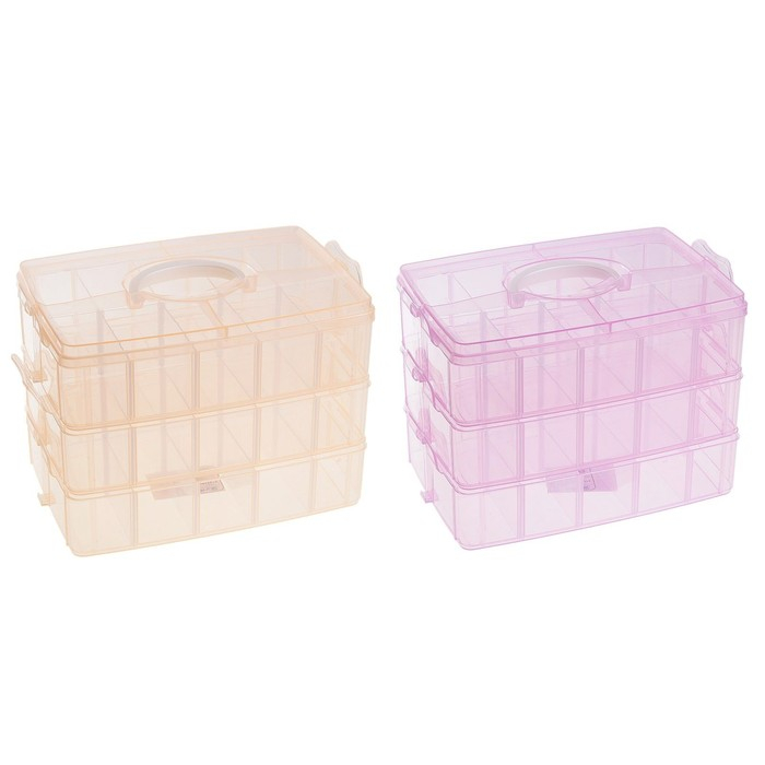 Органайзер для хранения, 3 яруса, 30 ячеек, 25&times;17&times;18 см, цвет МИКС