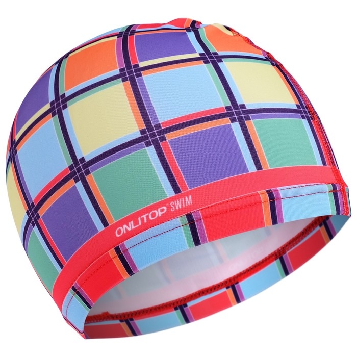 Шапочка для плавания детская ONLYTOP Swim &laquo;Мозаика&raquo;, тканевая, обхват 46-52 см