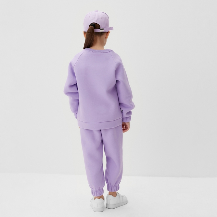 Костюм детский (джемпер, брюки) KAFTAN Hello р.34 (122-128), лиловый Костюм детский (джемпер, брюки) KAFTAN Hello р.34 (122-128), лиловый