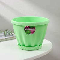 Горшок для цветов с поддоном &laquo;Знатный&raquo;, 1 л, d=14 см, цвет зелёный