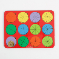 Рамка - вкладыш «Круги», дроби, 12 шт., 1 уровень, МИКС Рамка - вкладыш «Круги», дроби, 12 шт., 1 уровень, МИКС