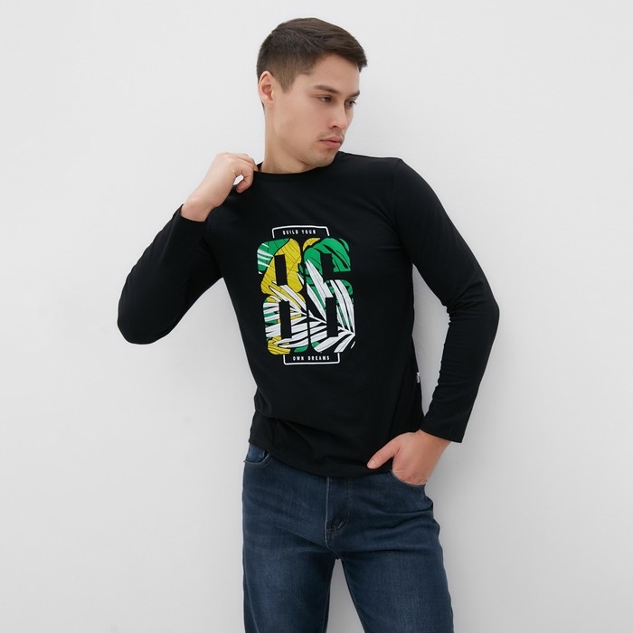 Джемпер мужской, цвет черный, размер 50