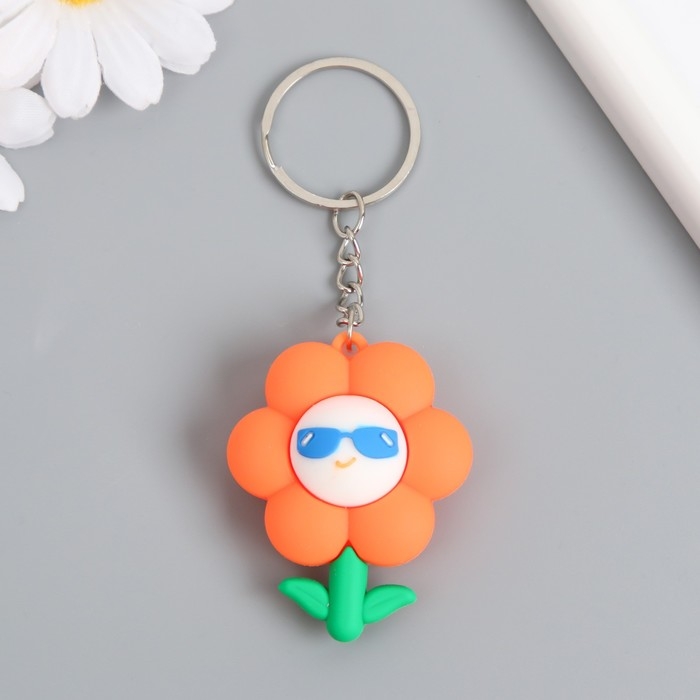 Брелок резина Брелок резина "Подсолнух в солнечных очках" МИКС 5,4х4,3х2,5 см