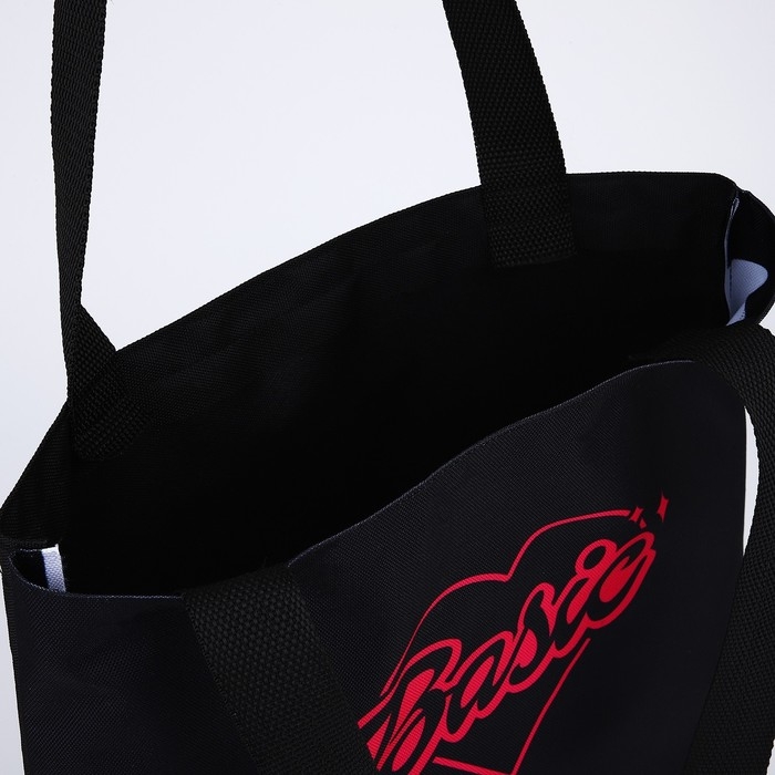 Шопер Basic, 35х0.5х40 см, отдел без молнии, без подклада, чёрный Шопер Basic, 35х0.5х40 см, отдел без молнии, без подклада, чёрный