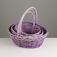 Набор корзин плетеных, 38х30хH14/35см, 33x25xH12.5/30см, 28x20xH11/25см, 3 шт, ива Набор корзин плетеных, 38х30хH14/35см, 33x25xH12.5/30см, 28x20xH11/25см, 3 шт, ива