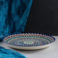 Ляган Риштанская Керамика "Узоры", 36 см, синий Ляган Риштанская Керамика "Узоры", 36 см, синий