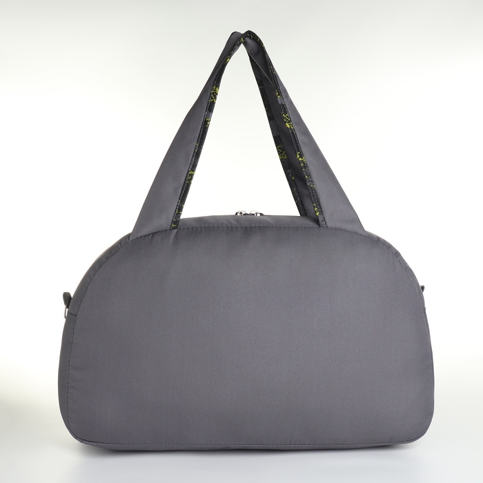 Сумка спортивная на молнии, наружный карман, длинный ремень, средний размер, цвет серый