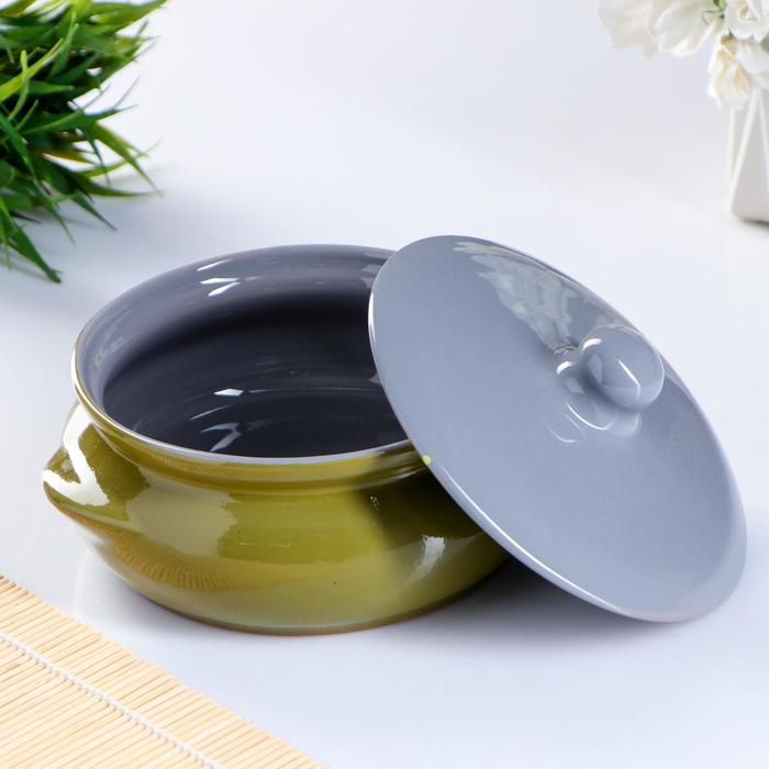 Горшок керамический для запекания Горшок керамический для запекания "Борисовский" 0,7л / 15х9см, радуга МИКС