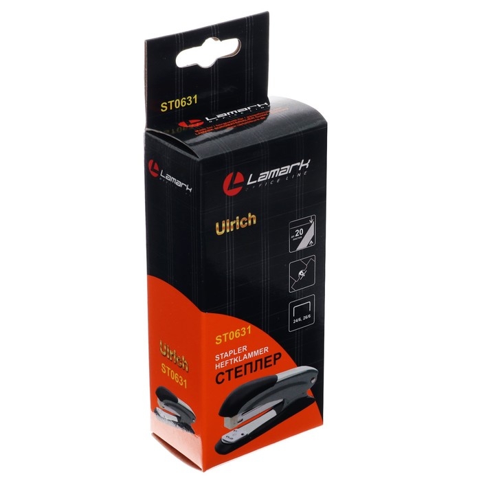 Степлер № 24-26/6 Lamark Ulrich, красный, до 20 листов
