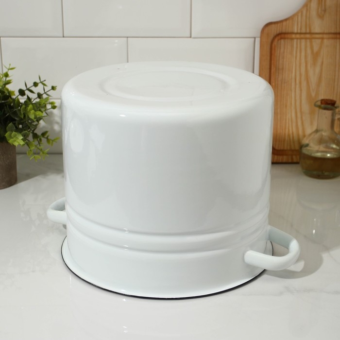 Кастрюля эмалированная без деколи, 9 л, индукция, ручка МИКС, цвет белый Кастрюля эмалированная без деколи, 9 л, индукция, ручка МИКС, цвет белый