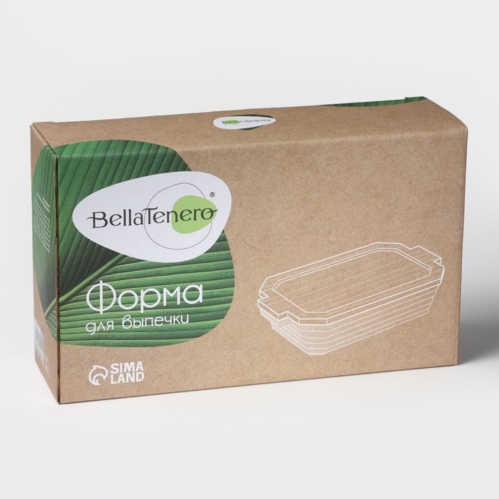 Форма для выпечки из жаропрочной керамики BellaTenero, 1000 мл, 25,6&times;14,9&times;6,2 см, цвет белый